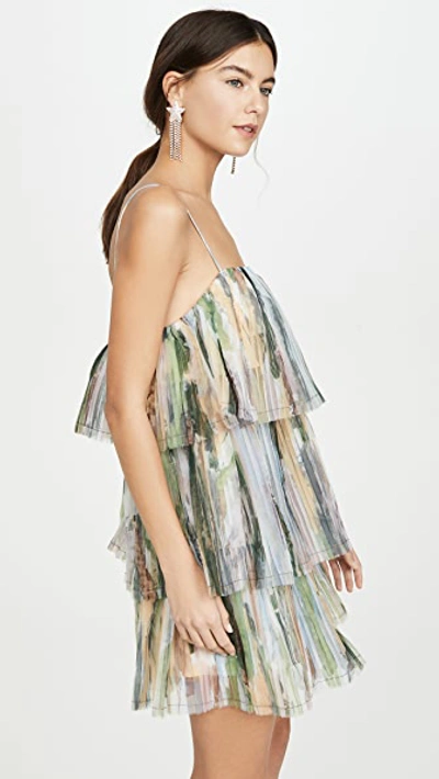 Shop Aje Paperbark Sunray Mini Dress In Bark Multi Print