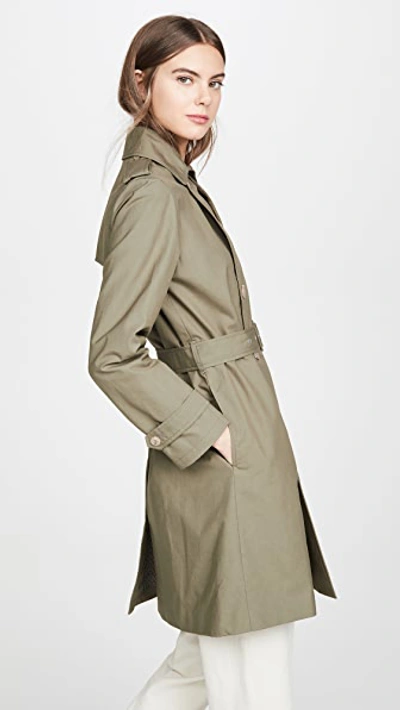 Shop Apc Josephine Trench In Kaki