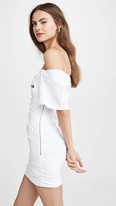 Shop Alexander Wang Twisted T-shirt Bustier Dress In White
