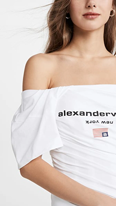 Shop Alexander Wang Twisted T-shirt Bustier Dress In White