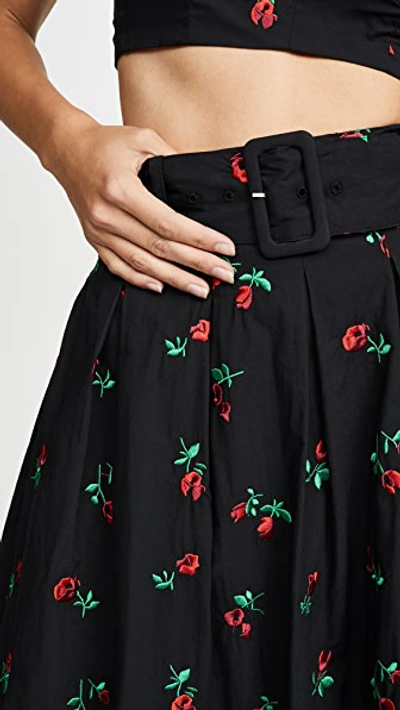 Shop Rachel Antonoff Vinita Pleated Skirt In Black Rose