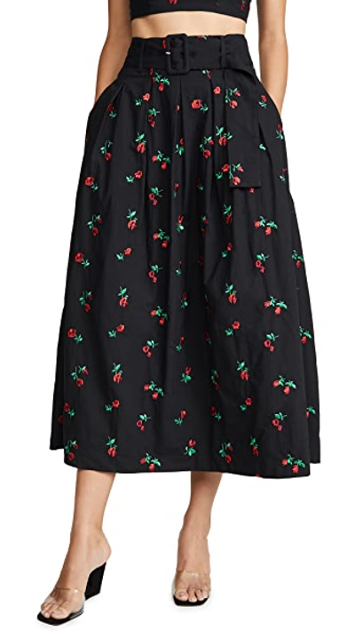 Shop Rachel Antonoff Vinita Pleated Skirt In Black Rose