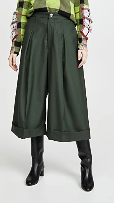 Shop Toga Suiting Culottes In Khaki