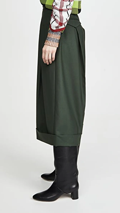 Shop Toga Suiting Culottes In Khaki