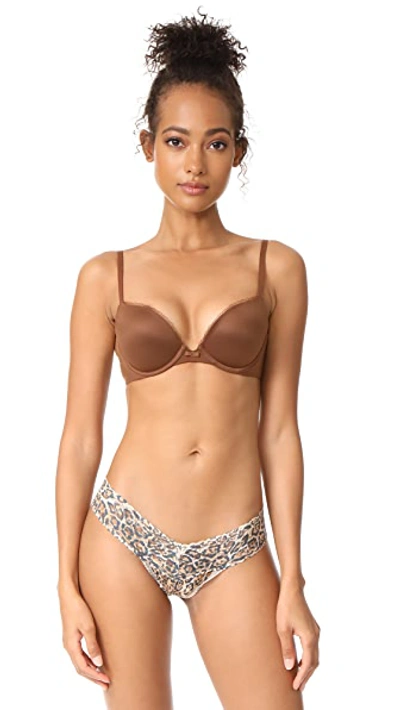 Shop Calvin Klein Underwear Everyday Calvin Plunge Push Up Bra In Cinnamon