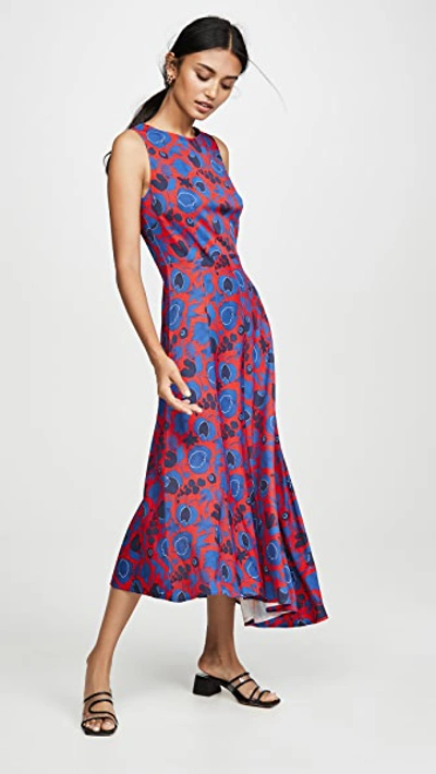Shop La Doublej Pina Sleeveless Dress In Wildbird Rosso