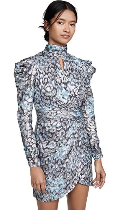 JONATHAN SIMKHAI METALLIC VINE MOCK NECK DRESS 