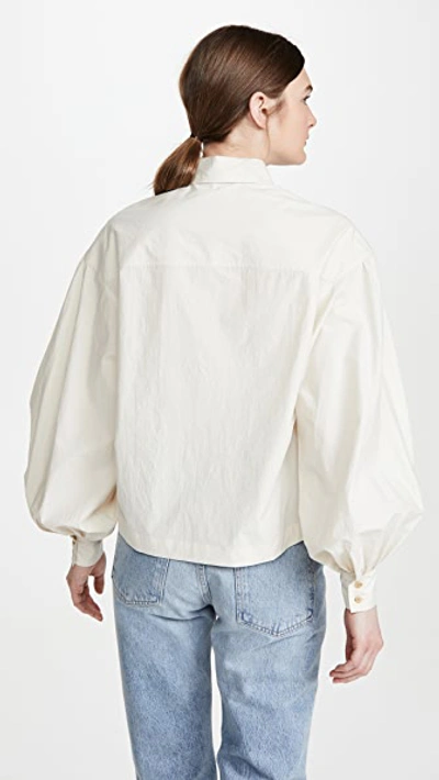 Shop Deveaux Bettina Shirt In Ecru