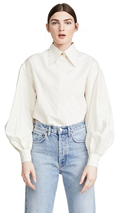 Shop Deveaux Bettina Shirt In Ecru