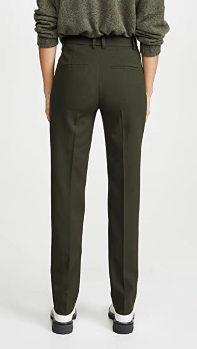 Shop Vince High Waist Tailored Pants In Dark Fig Leaf
