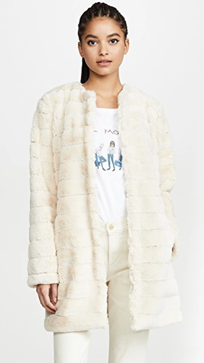 Shop Bb Dakota Anything For You Faux Fur Jacket In Ivory