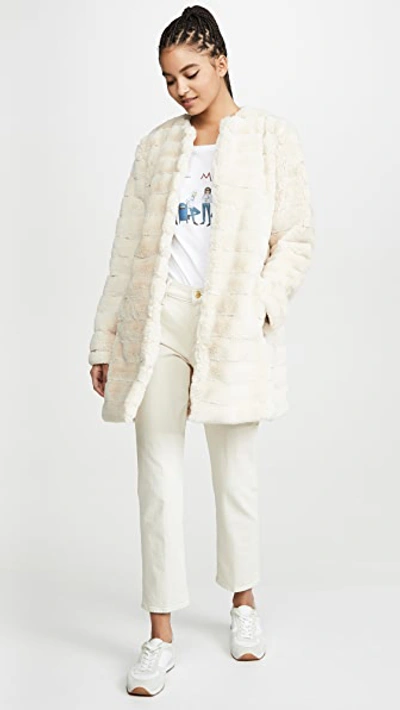 Shop Bb Dakota Anything For You Faux Fur Jacket In Ivory