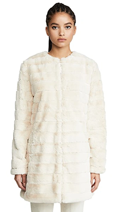 Shop Bb Dakota Anything For You Faux Fur Jacket In Ivory