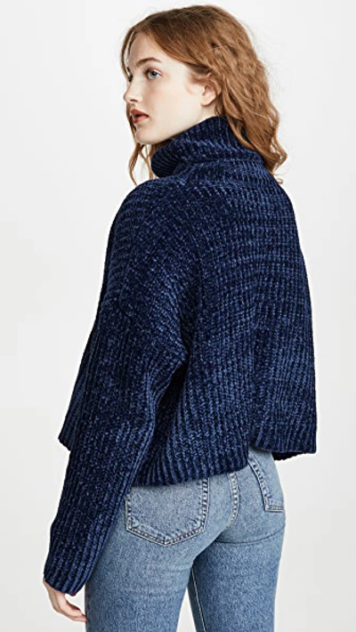 Shop Blank Denim Chenille Sweater In Indigo