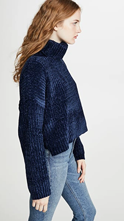 Shop Blank Denim Chenille Sweater In Indigo