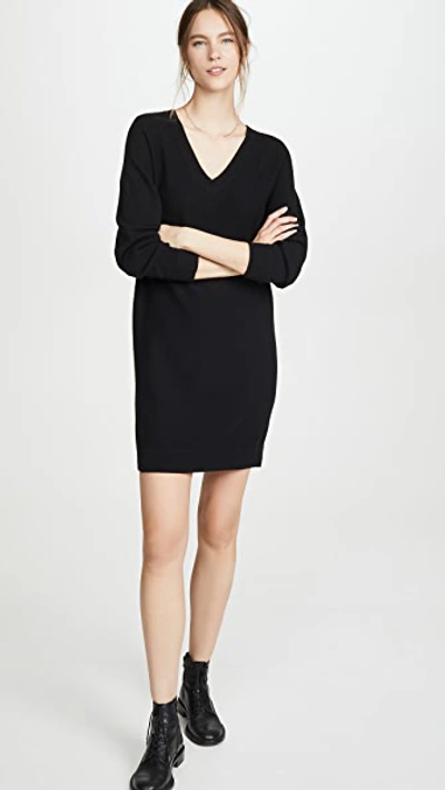 Shop Vince Dolman Sleeve Dress In Black