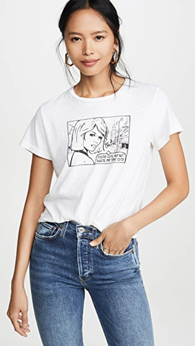 Shop Re/done You're Cute Classic Tee In Vintage White