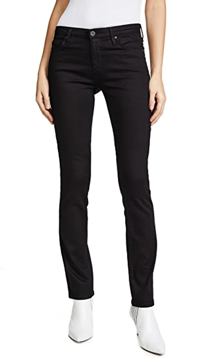Shop Ag The Harper Essential Straight Leg Jeans In Overdyed Black