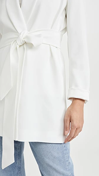 Shop Alice And Olivia Wheaton Shawl Collar Wrap Blazer In Off White