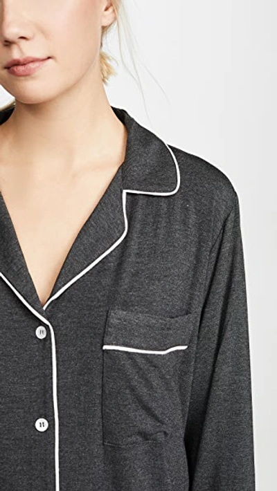 Shop Eberjey Gisele Sleep Shirt In Charcoal Heather/sorbet Pink