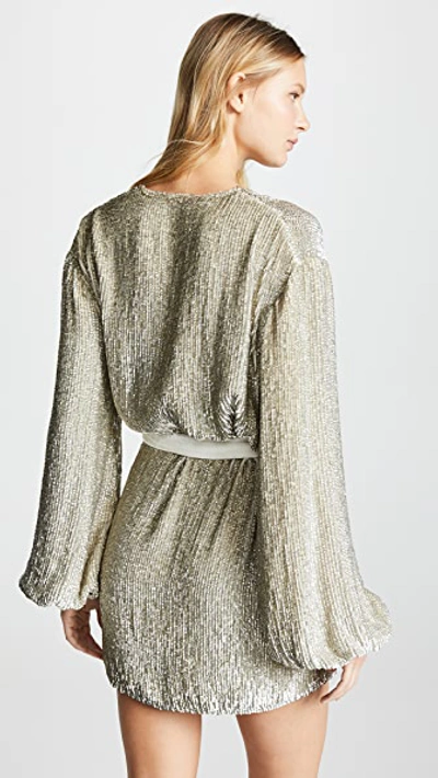 Shop Retroféte Gabrielle Sequin Robe In Champagne