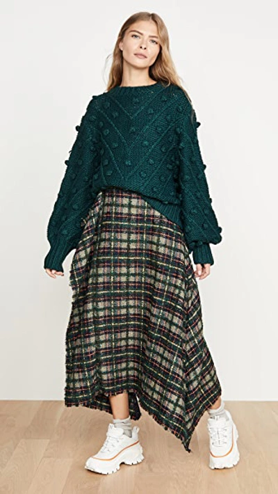 Shop C/meo Collective Trade Places Knit Sweater In Forest