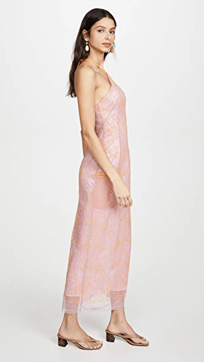 Shop Jacquemus The Lavender Dress In Pink/orange