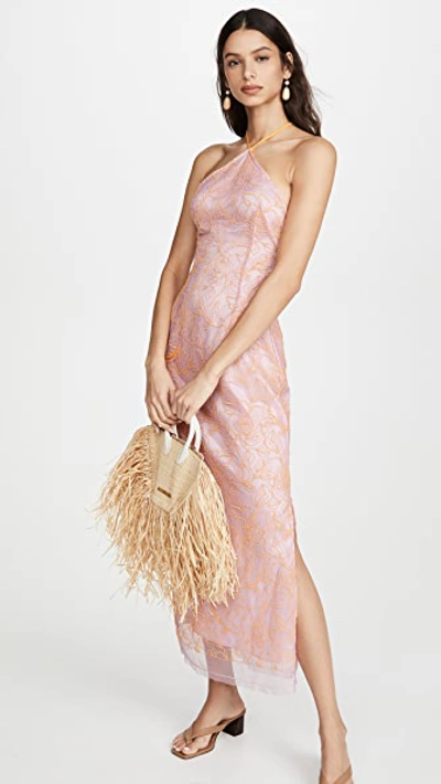 Shop Jacquemus The Lavender Dress In Pink/orange