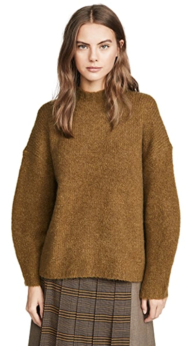 Shop 3.1 Phillip Lim Long Sleeve Drop Shoulder Pullover In Army