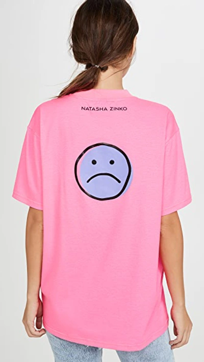 Shop Natasha Zinko Printed T-shirt In Pink Neon