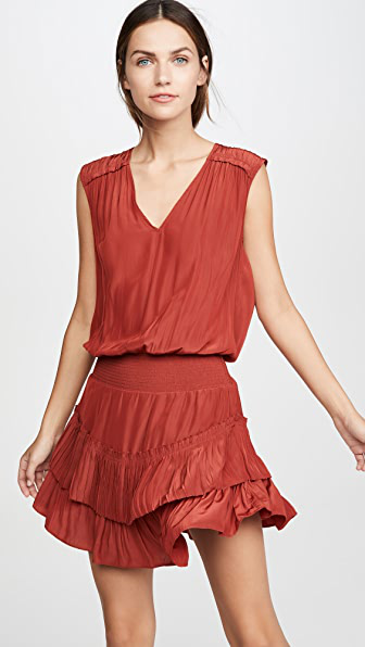 smocked waist mini dress