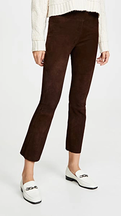 Shop Sprwmn High Waist Crop Flare Leggings In Chocolate