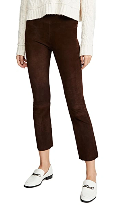 Shop Sprwmn High Waist Crop Flare Leggings In Chocolate