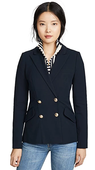 Shop Derek Lam 10 Crosby Rodeo Double Breasted Blazer In Midnight