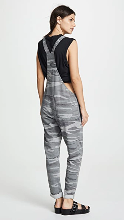 Shop Z Supply The Camo Overalls In Dark Grey Camo