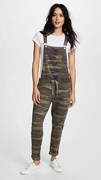 Shop Z Supply The Camo Overalls In Camo Green