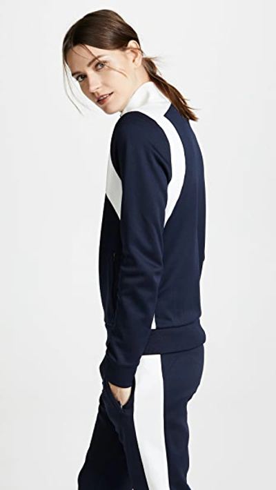 Shop Tory Sport Colorblock Track Jacket In Tory Navy / Snow White