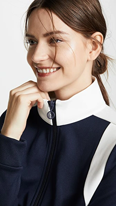 Shop Tory Sport Colorblock Track Jacket In Tory Navy / Snow White