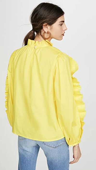 Shop Sea Tabitha Pleated Blouse In Citron