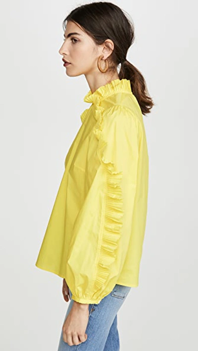 Shop Sea Tabitha Pleated Blouse In Citron