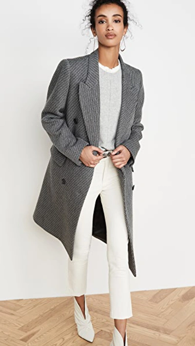 Shop Isabel Marant Harry Coat In Grey