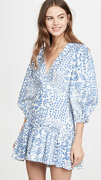 Shop Alexis Idony Dress In Blue Abstract