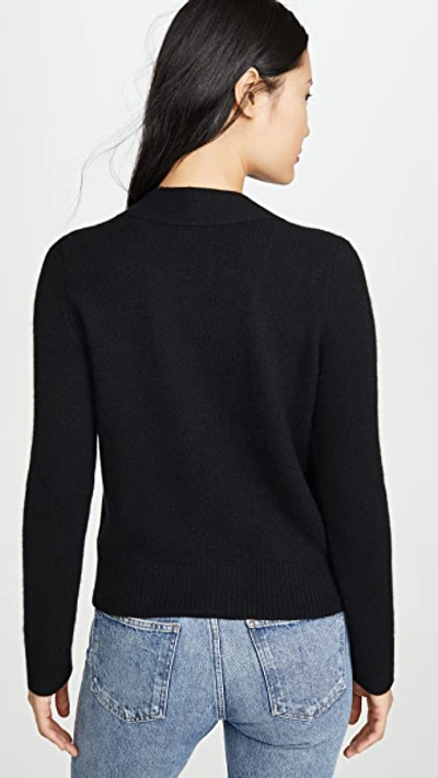 Shop Vince Shrunken Button Cashmere Cardigan In Black