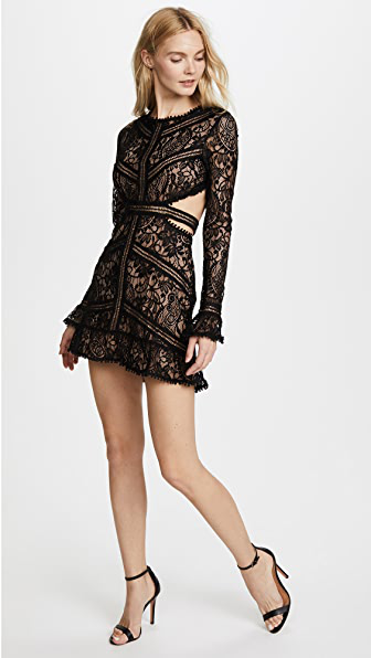 black emerie cut out dress