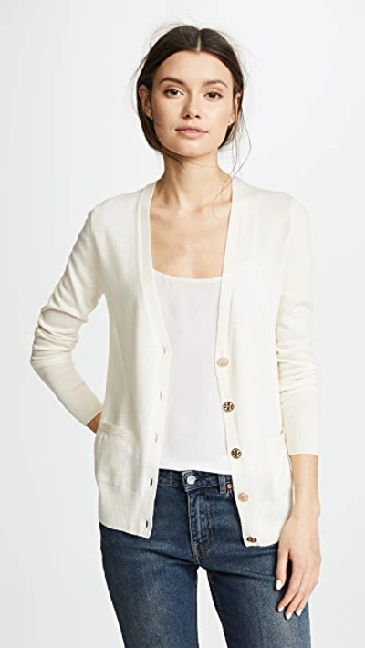 Shop Tory Burch Madeline Cardigan In New Ivory