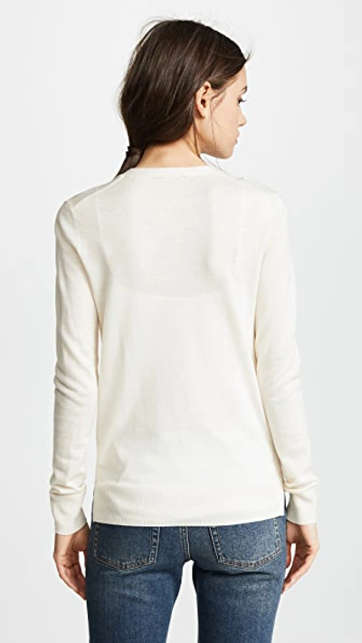 Shop Tory Burch Madeline Cardigan In New Ivory