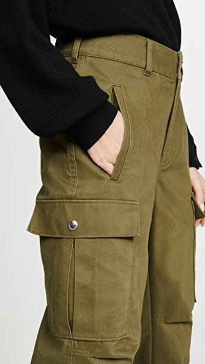 Shop Alexander Wang T Cargo Trousers In Olive