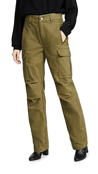 Shop Alexander Wang T Cargo Trousers In Olive