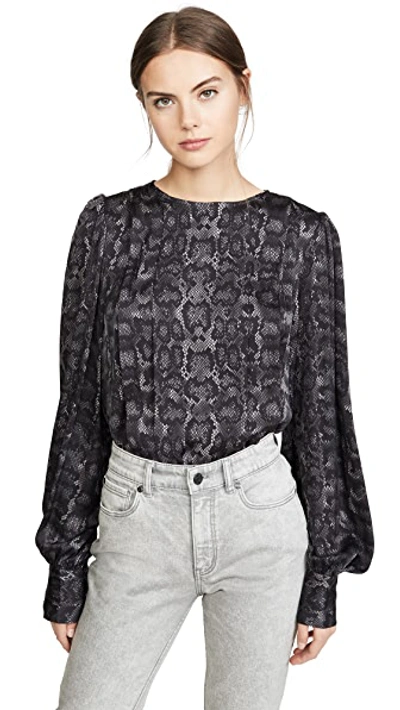 Shop Anine Bing Renee Top In Charcoal