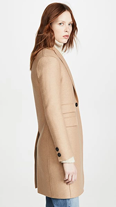 Shop Harris Wharf London Single Breasted Coat In Tan